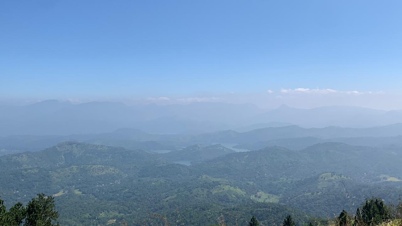 The view of the land from a mountain top in Sri Lanka 